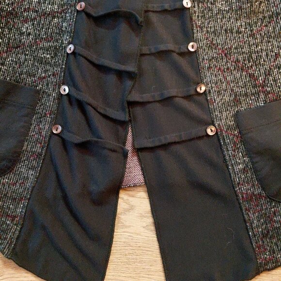 Parsley and Sage Women's Cardigan Art to Wear Black Tweed Open Front Large - Picture 3 of 11